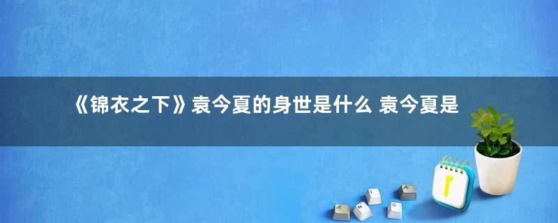 《锦衣之下》袁今夏的身世是什么 袁今夏是谁的孙女